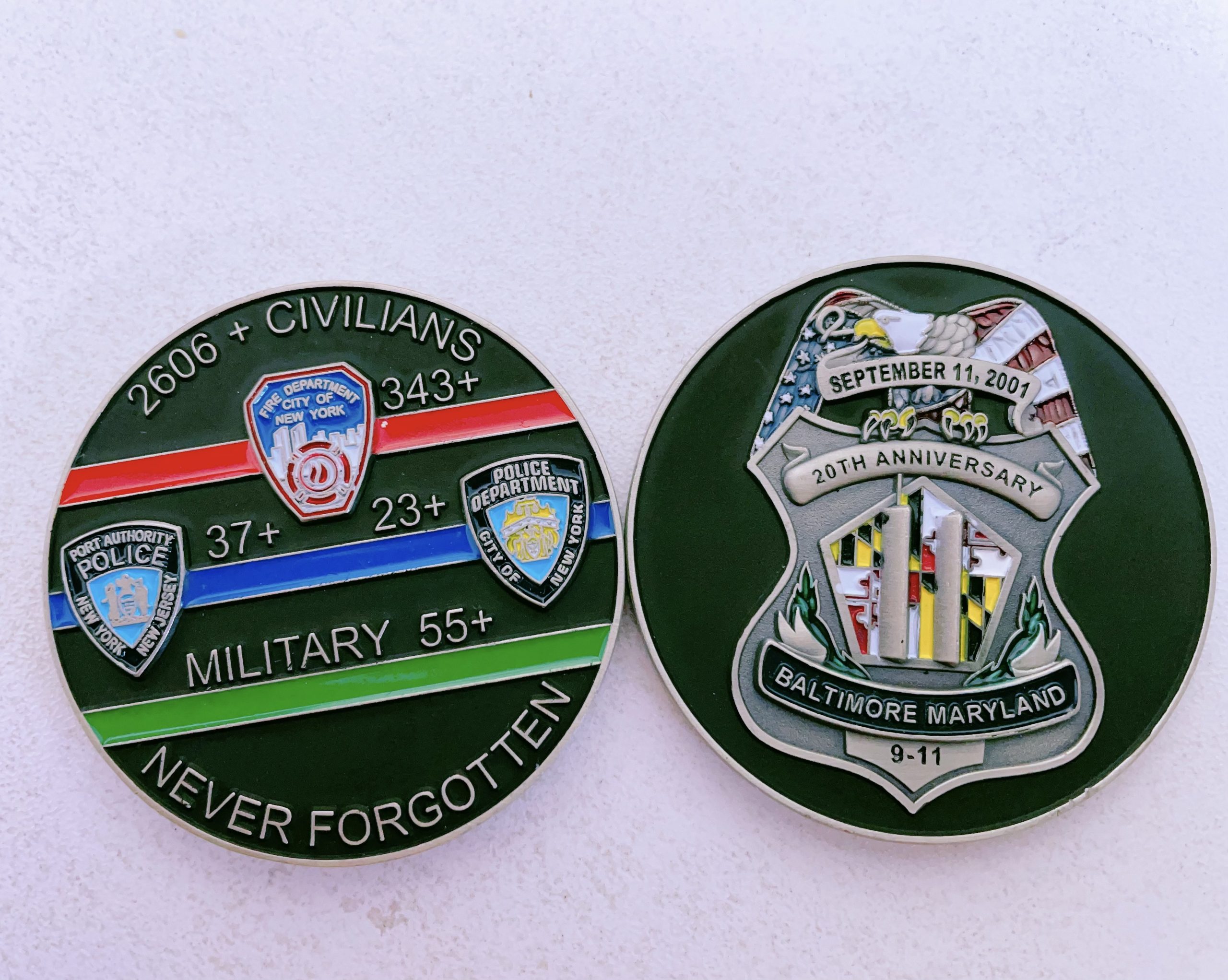 maryland police challenge coins scaled