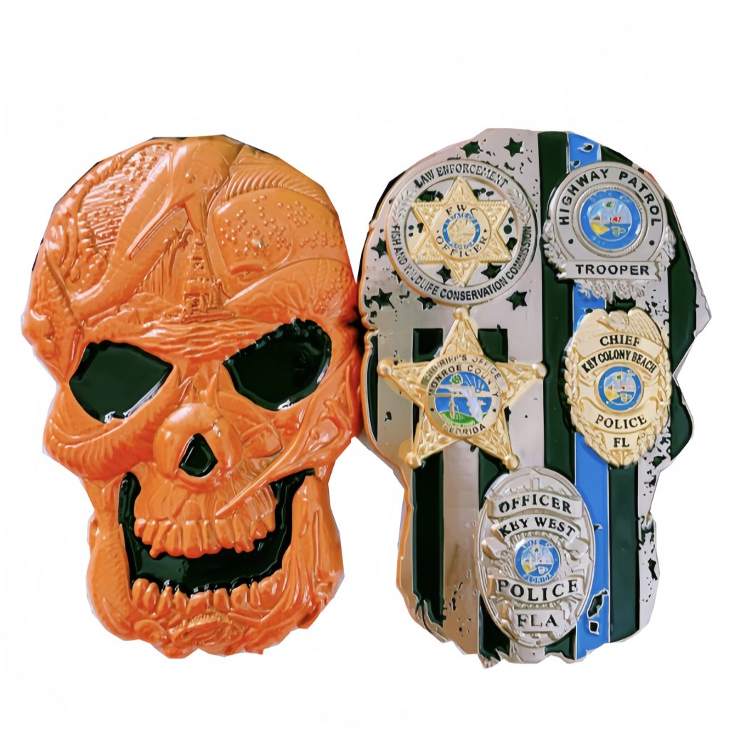 Police Challenge Coin Skull Shape